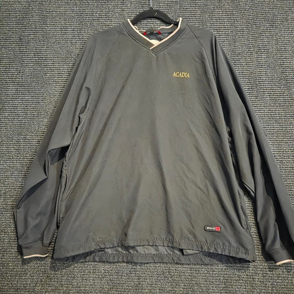 Abacus Sportswear Black V-Neck Golf Windshirt Pullover Acadia Windbreaker XL